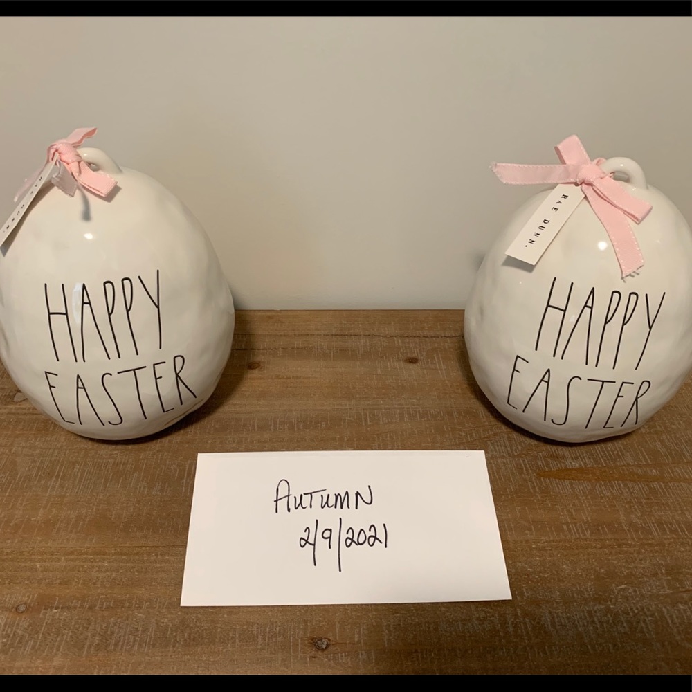 Rae Dunn medium happy Easter eggs
